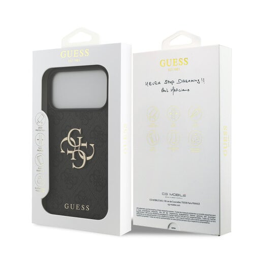Guess Guess iPhone 17 Pro Max/iPhone 18 Pro Max Handyhülle 4G Großes Metalllogo - Schwarz