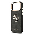 Guess Guess iPhone 17 Pro Max/iPhone 18 Pro Max Handyhülle 4G Großes Metalllogo Goldfarbener Rand - Schwarz