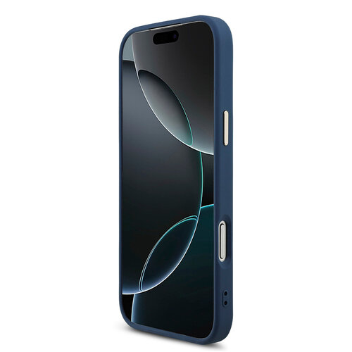 Guess Guess iPhone 17 Pro Max/iPhone 18 Pro Max Handyhülle 4G Großes Metalllogo Goldfarbener Rand - Blau