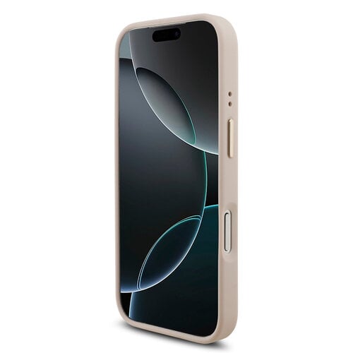 Guess Guess iPhone 17 Pro/iPhone 18 Pro Handyhülle 4G Großes Metalllogo Goldfarbener Rand - Rosa