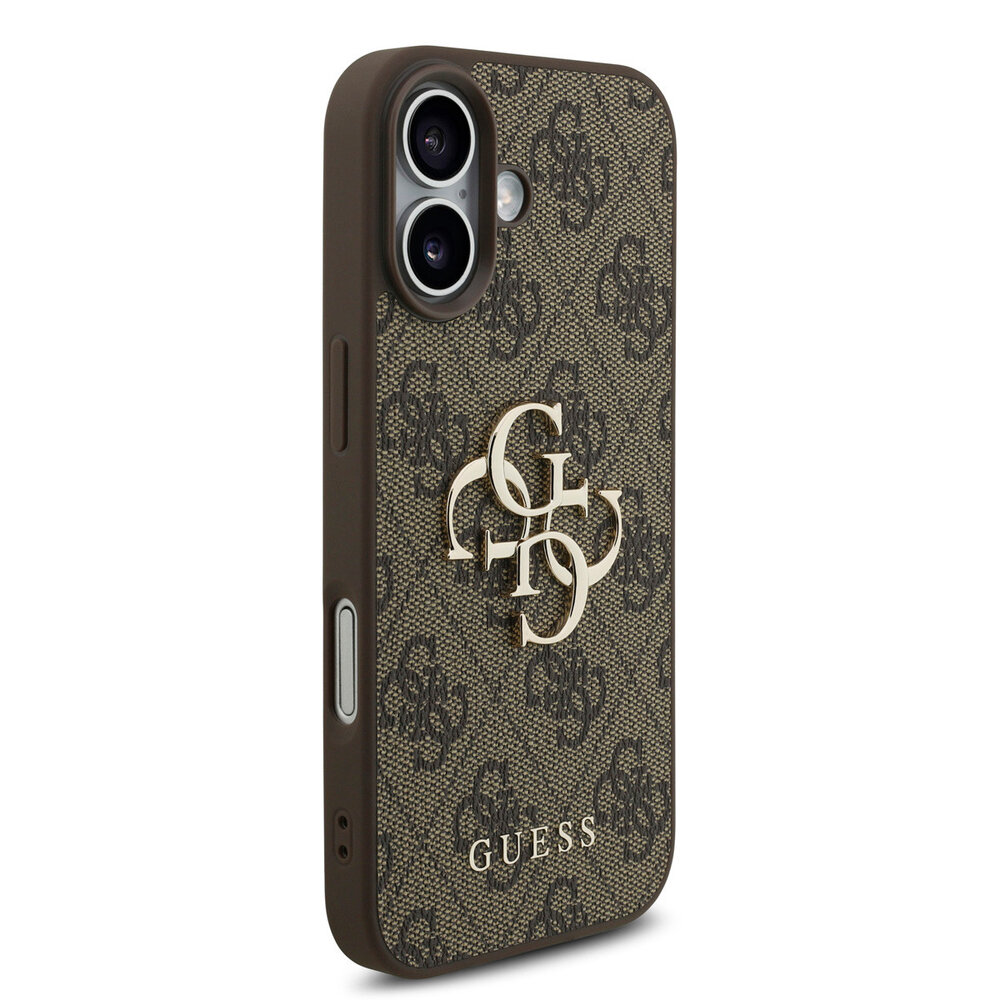 Guess Guess iPhone 17 Back-Cover hul - 4G - Big Metal Logo - Braun Guess Guess iPhone 17 Back-Cover hul - 4G - Big Metal Logo - Braun