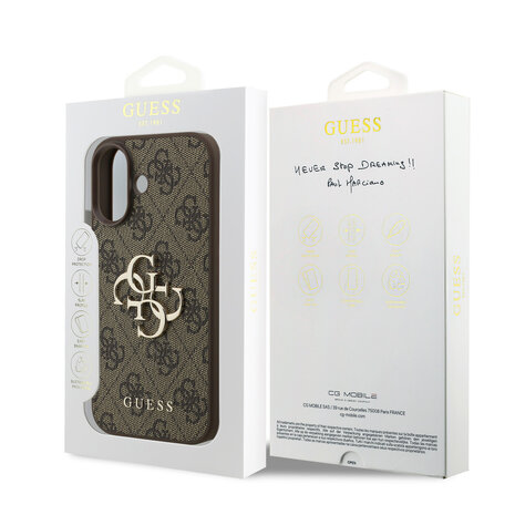 Guess Guess iPhone 17 Backcover hoesje - 4G - Big Metal Logo - Bruin Guess Guess iPhone 17 Backcover hoesje - 4G - Big Metal Logo - Bruin