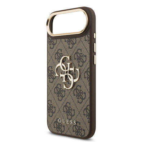 Guess Guess iPhone 17 Air Back cover case - 4G - Big Metal Logo - Gold Edge - Brown