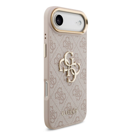 Guess Guess iPhone 17 Air Back cover case - 4G - Big Metal Logo - Gold Edge - Pink