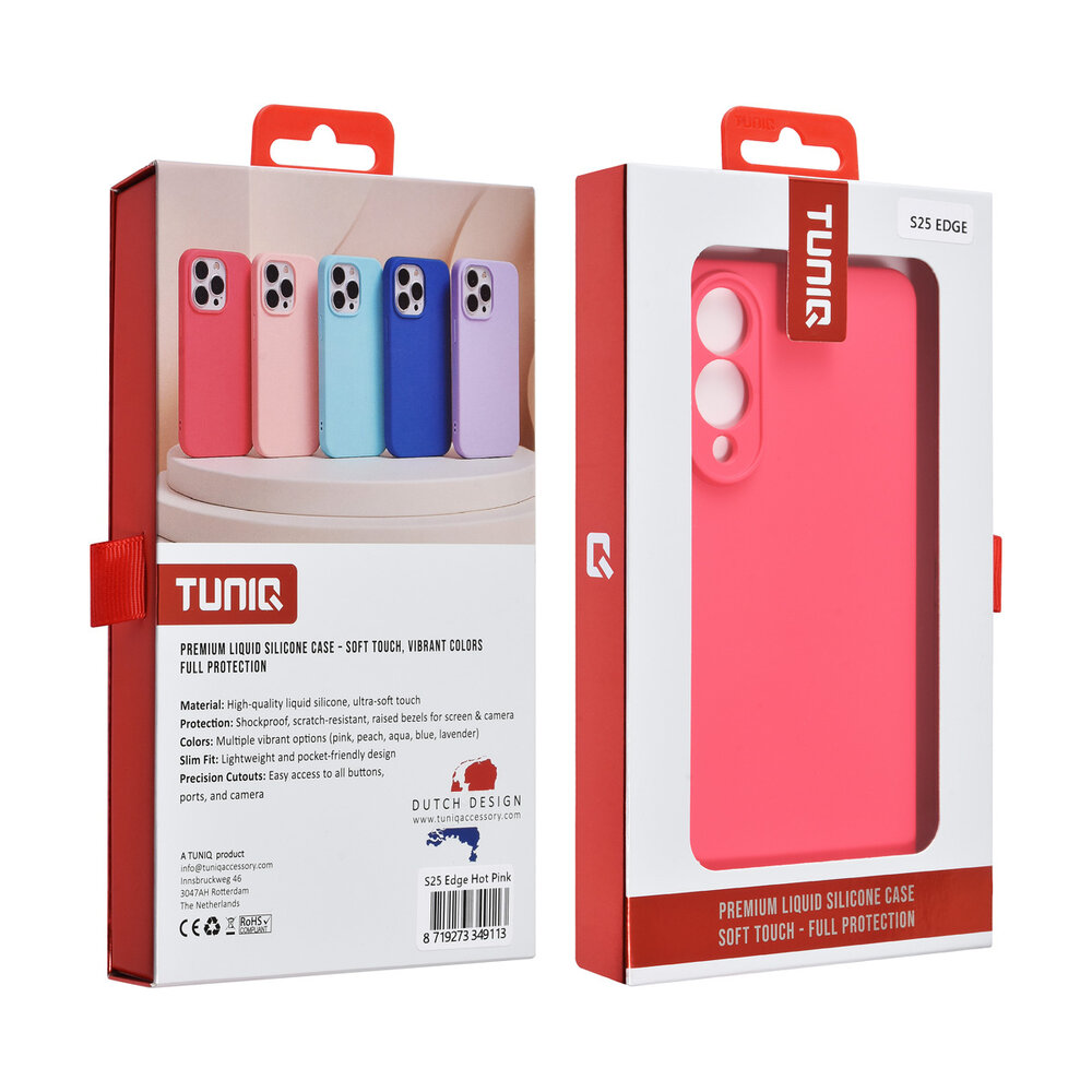 TUNIQ TUNIQ Galaxy S25 Edge Back-Cover hul - Hot Pink TUNIQ TUNIQ Galaxy S25 Edge Back-Cover hul - Hot Pink