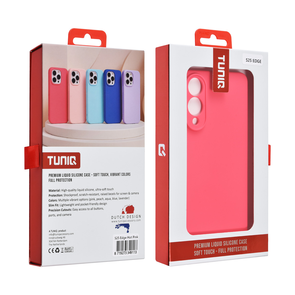 TUNIQ TUNIQ Galaxy S25 Edge Backcover hoesje - Felroze, foto 3 van 3