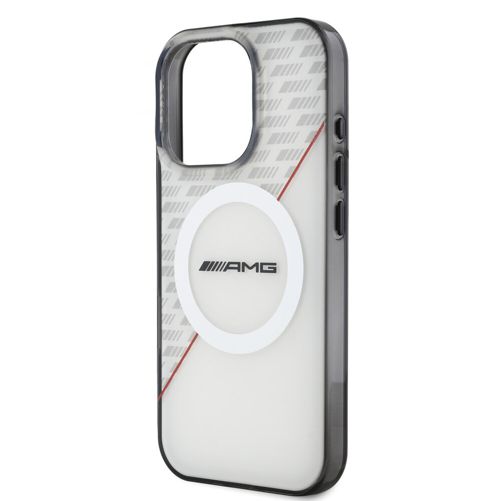 AMG AMG iPhone 16 Pro Back cover case - Magsafe - Double Layer - White Circle - Transparent AMG AMG iPhone 16 Pro Back cover case - Magsafe - Double Layer - White Circle - Transparent