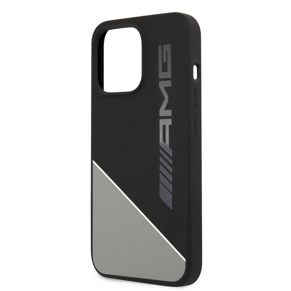 AMG AMG iPhone 13 Pro Backcover hoesje - Silicone - Two Tones White Line - Grijs