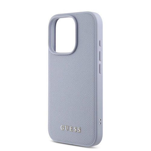 Guess Guess iPhone 16 Pro Back cover case - Magsafe - Grained - Flower Charm Strap - Purple