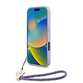 Guess Guess iPhone 16 Pro Back cover coque - Magsafe - Grained - Flower Charm Strap - Violet