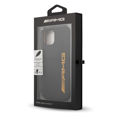 AMG AMG iPhone 13 & 14 Back cover case - Silicone - Big Yellow Logo - Black