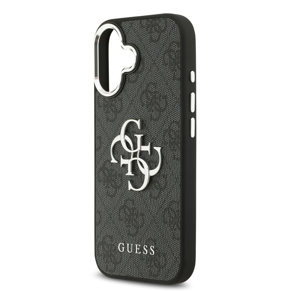 Guess Guess iPhone 17 Back-Cover hul - 4G - Big Metal Logo - Silver Edge - Schwarz Guess Guess iPhone 17 Back-Cover hul - 4G - Big Metal Logo - Silver Edge - Schwarz