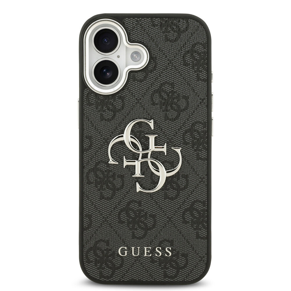 Guess Guess iPhone 17 Back-Cover hul - 4G - Big Metal Logo - Silver Edge - Schwarz Guess Guess iPhone 17 Back-Cover hul - 4G - Big Metal Logo - Silver Edge - Schwarz