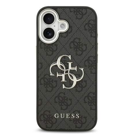 Guess Guess iPhone 17 Back-Cover hul - 4G - Big Metal Logo - Silver Edge - Schwarz Guess Guess iPhone 17 Back-Cover hul - 4G - Big Metal Logo - Silver Edge - Schwarz