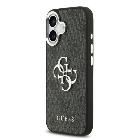Guess Guess iPhone 17 Back-Cover hul - 4G - Big Metal Logo - Silver Edge - Schwarz Guess Guess iPhone 17 Back-Cover hul - 4G - Big Metal Logo - Silver Edge - Schwarz