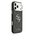 Guess Guess iPhone 17 Pro Max/iPhone 18 Pro Max Coque arrière 4G Grand logo métallique Bord argenté - Noir