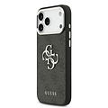 Guess Guess iPhone 17 Pro Max/iPhone 18 Pro Max Coque arrière 4G Grand logo métallique Bord argenté - Noir