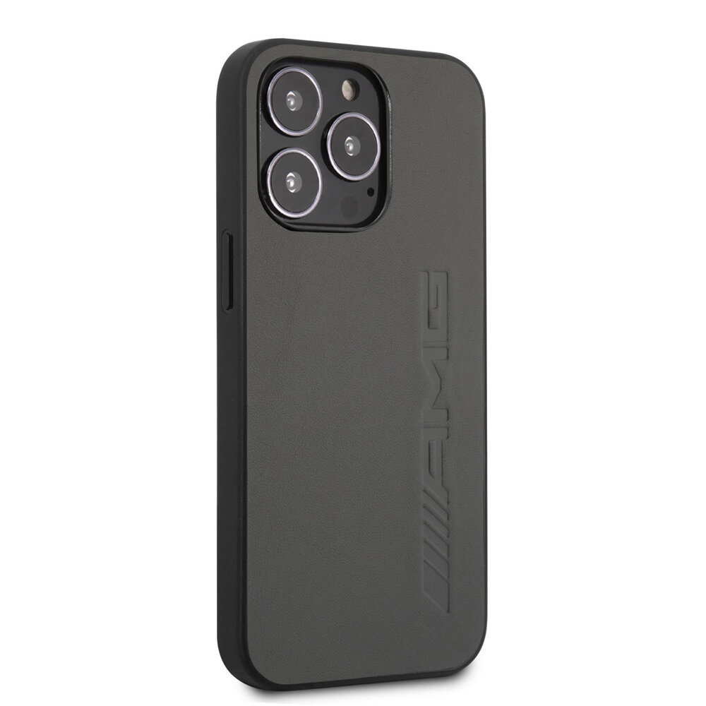 AMG AMG iPhone 13 Pro Back-Cover hul - Leather - Hot Stamp - Grau AMG AMG iPhone 13 Pro Back-Cover hul - Leather - Hot Stamp - Grau