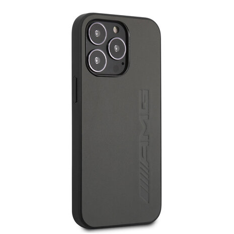 AMG AMG iPhone 13 Pro Back-Cover hul - Leather - Hot Stamp - Grau AMG AMG iPhone 13 Pro Back-Cover hul - Leather - Hot Stamp - Grau