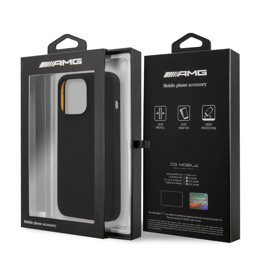 AMG AMG iPhone 13 Pro Back cover case - Silicone - Big Yellow Logo - Black