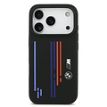 BMW BMW iPhone 17 Pro/iPhone 18 Pro Handyhülle MagSafe Flüssigsilikon mehrfarbiger Trikolore-Aufdruck - Schwarz