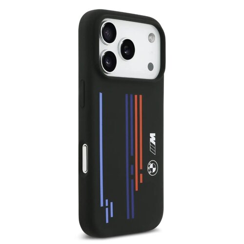 BMW BMW iPhone 17 Pro/iPhone 18 Pro Handyhülle MagSafe Flüssigsilikon mehrfarbiger Trikolore-Aufdruck - Schwarz