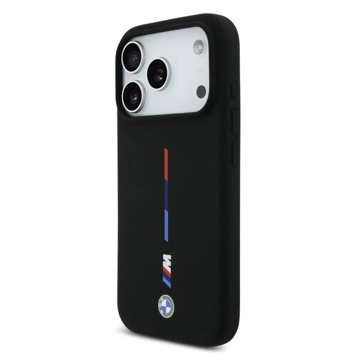 BMW BMW iPhone 17 Pro Max/iPhone 18 Pro Max Coque arrière MagSafe Silicone liquide imprimé tricolore - Noir