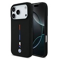 BMW BMW iPhone 17 Pro Max/iPhone 18 Pro Max Handyhülle MagSafe Flüssigsilikon Trikolore-Aufdruck - Schwarz