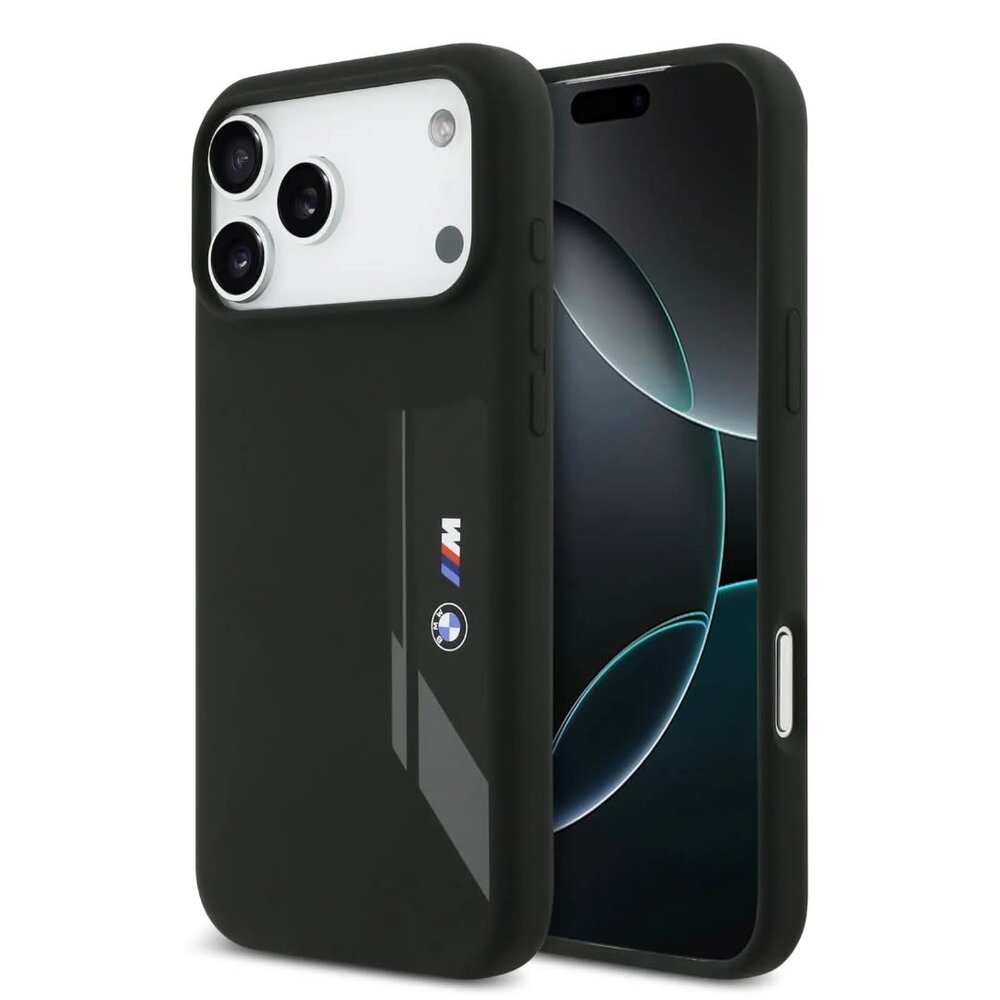 BMW BMW iPhone 17 Pro Max Back-Cover hul - MagSafe - Liquid Silicone Case With Vertical Logo - Schwarz