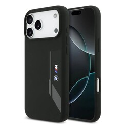 BMW iPhone 17 Pro Max Back cover case - MagSafe - Liquid Silicone Case With Vertical Logo - Black