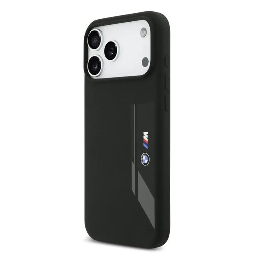 BMW BMW iPhone 17 Pro Max/iPhone 18 Pro Max Handyhülle MagSafe Flüssigsilikon vertikales Logo - Schwarz
