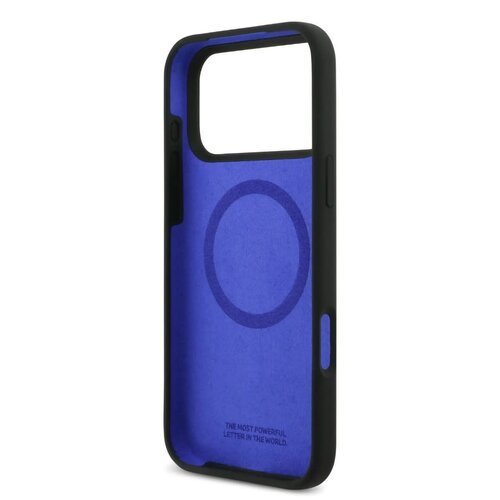BMW BMW iPhone 17 Pro Max/iPhone 18 Pro Max Coque arrière MagSafe Silicone liquide logo vertical - Noir