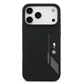 BMW BMW iPhone 17 Pro Max/iPhone 18 Pro Max Coque arrière MagSafe Silicone liquide logo vertical - Noir