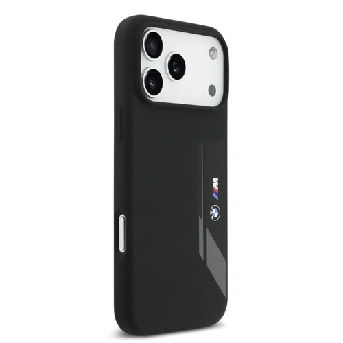 BMW BMW iPhone 17 Pro Max/iPhone 18 Pro Max Handyhülle MagSafe Flüssigsilikon vertikales Logo - Schwarz