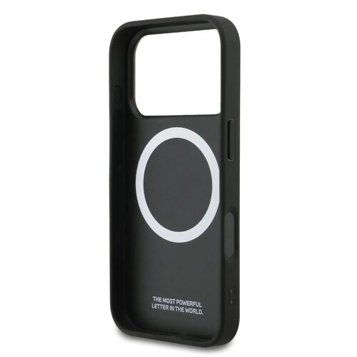 BMW BMW iPhone 17 Pro/iPhone 18 Pro Coque arrière MagSafe Revêtement intégral en cuir logos métalliques - Noir