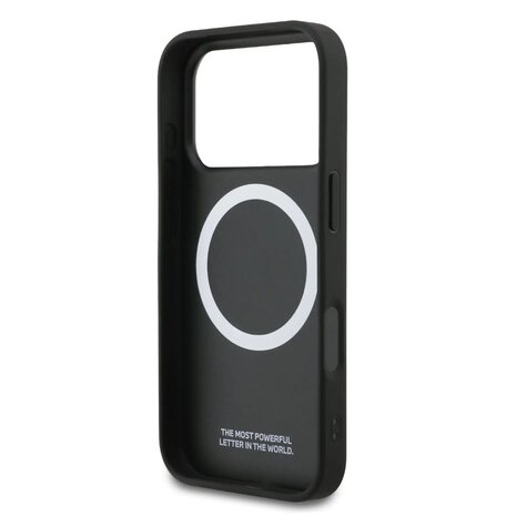 BMW BMW iPhone 17 Pro Backcover hoesje - MagSafe - Full Wrapped Leather Case With Metal Logos - Zwart