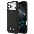 BMW BMW iPhone 17 Pro Max/iPhone 18 Pro Max Coque arrière MagSafe Revêtement intégral en cuir logos métalliques - Noir