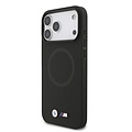 BMW BMW iPhone 17 Pro Max/iPhone 18 Pro Max Handyhülle MagSafe Vollständig mit Leder bezogen Metalllogos - Schwarz