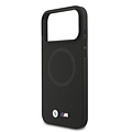 BMW BMW iPhone 17 Pro Max/iPhone 18 Pro Max Coque arrière MagSafe Revêtement intégral en cuir logos métalliques - Noir