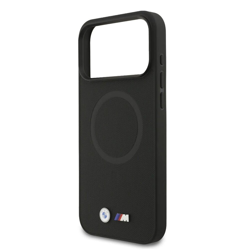 BMW BMW iPhone 17 Pro Max Back cover coque - MagSafe - Full Wrapped Leather Case With Metal Logos - Noir