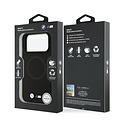 BMW BMW iPhone 17 Pro Max/iPhone 18 Pro Max Coque arrière MagSafe Revêtement intégral en cuir logos métalliques - Noir