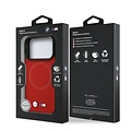 BMW BMW iPhone 17 Pro/iPhone 18 Pro Coque arrière MagSafe Revêtement intégral en cuir logos métalliques - Rouge
