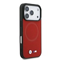 BMW BMW iPhone 17 Pro/iPhone 18 Pro Coque arrière MagSafe Revêtement intégral en cuir logos métalliques - Rouge