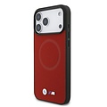 BMW BMW iPhone 17 Pro Max/iPhone 18 Pro Max Coque arrière MagSafe Revêtement intégral en cuir logos métalliques - Rouge