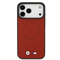 BMW BMW iPhone 17 Pro Max/iPhone 18 Pro Max Handyhülle MagSafe Vollständig mit Leder bezogen Metalllogos - Rot