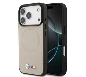 BMW BMW iPhone 17 Pro Back cover coque - MagSafe - Full Wrapped Leather Case With Metal Logos - Gris BMW BMW iPhone 17 Pro Back cover coque - MagSafe - Full Wrapped Leather Case With Metal Logos - Gris