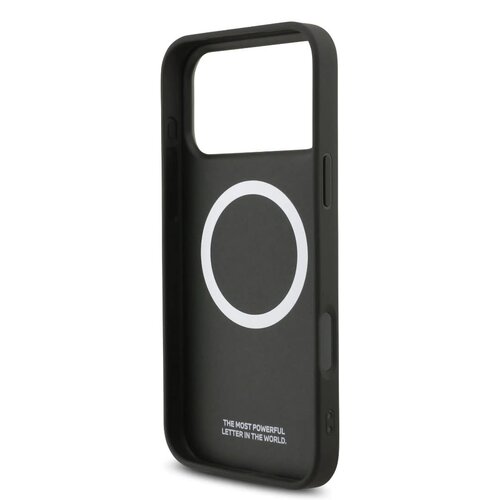 BMW BMW iPhone 17 Pro Max/iPhone 18 Pro Max Coque arrière MagSafe Revêtement intégral en cuir logos métalliques - Gris