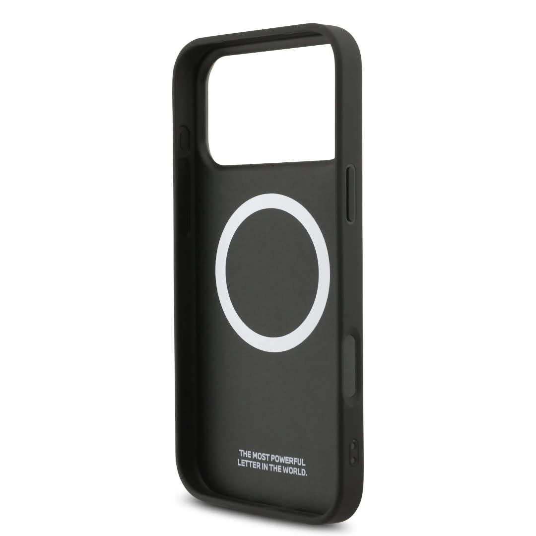 BMW BMW iPhone 17 Pro Max Backcover hoesje - MagSafe - Full Wrapped Leather Case With Metal Logos - Grijs, foto 6 van 6