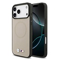 BMW BMW iPhone 17 Pro Max/iPhone 18 Pro Max Handyhülle MagSafe Vollständig mit Leder bezogen Metalllogos - Grau
