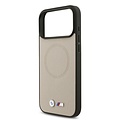 BMW BMW iPhone 17 Pro Max/iPhone 18 Pro Max Handyhülle MagSafe Vollständig mit Leder bezogen Metalllogos - Grau